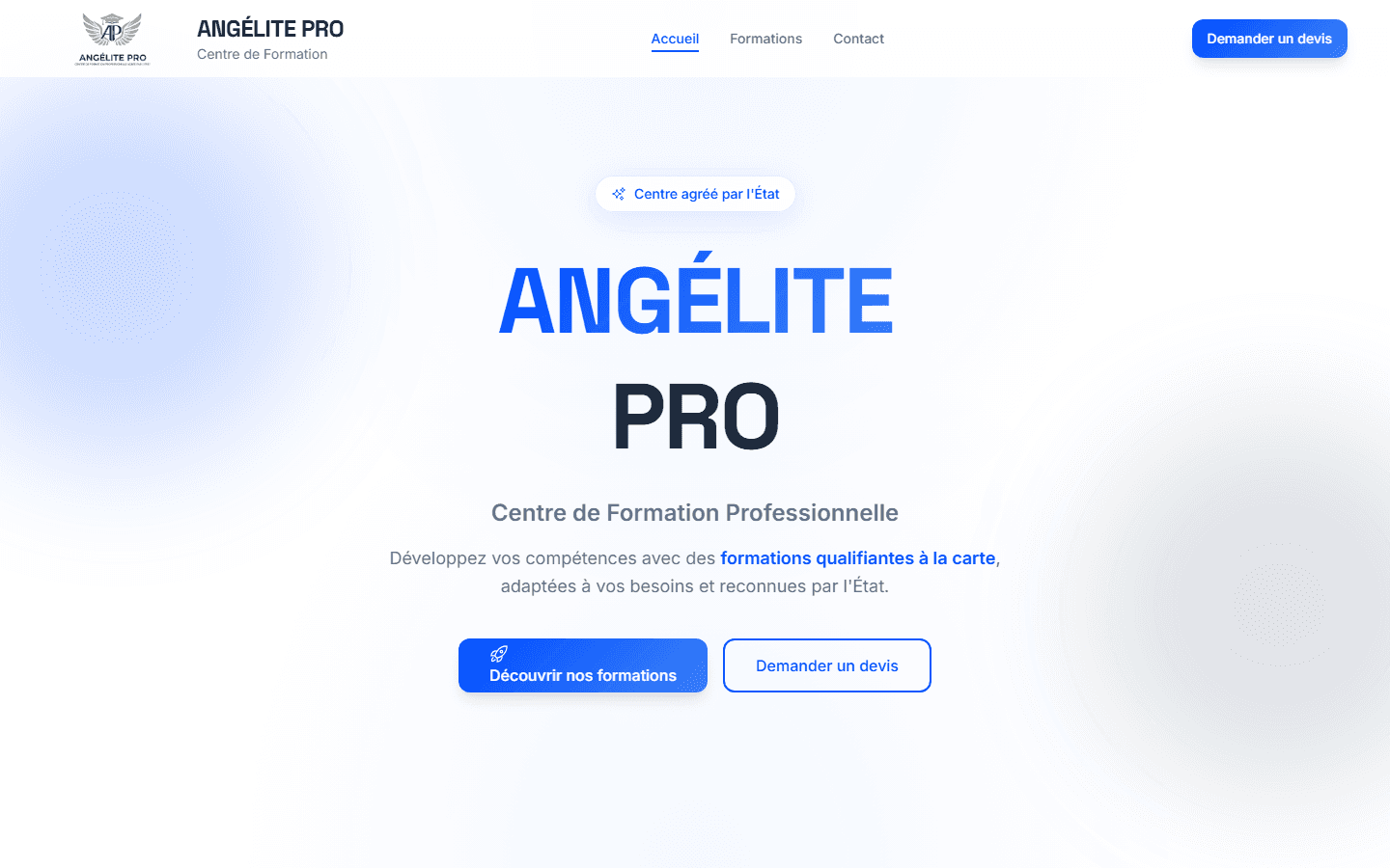 Angélite Pro website preview