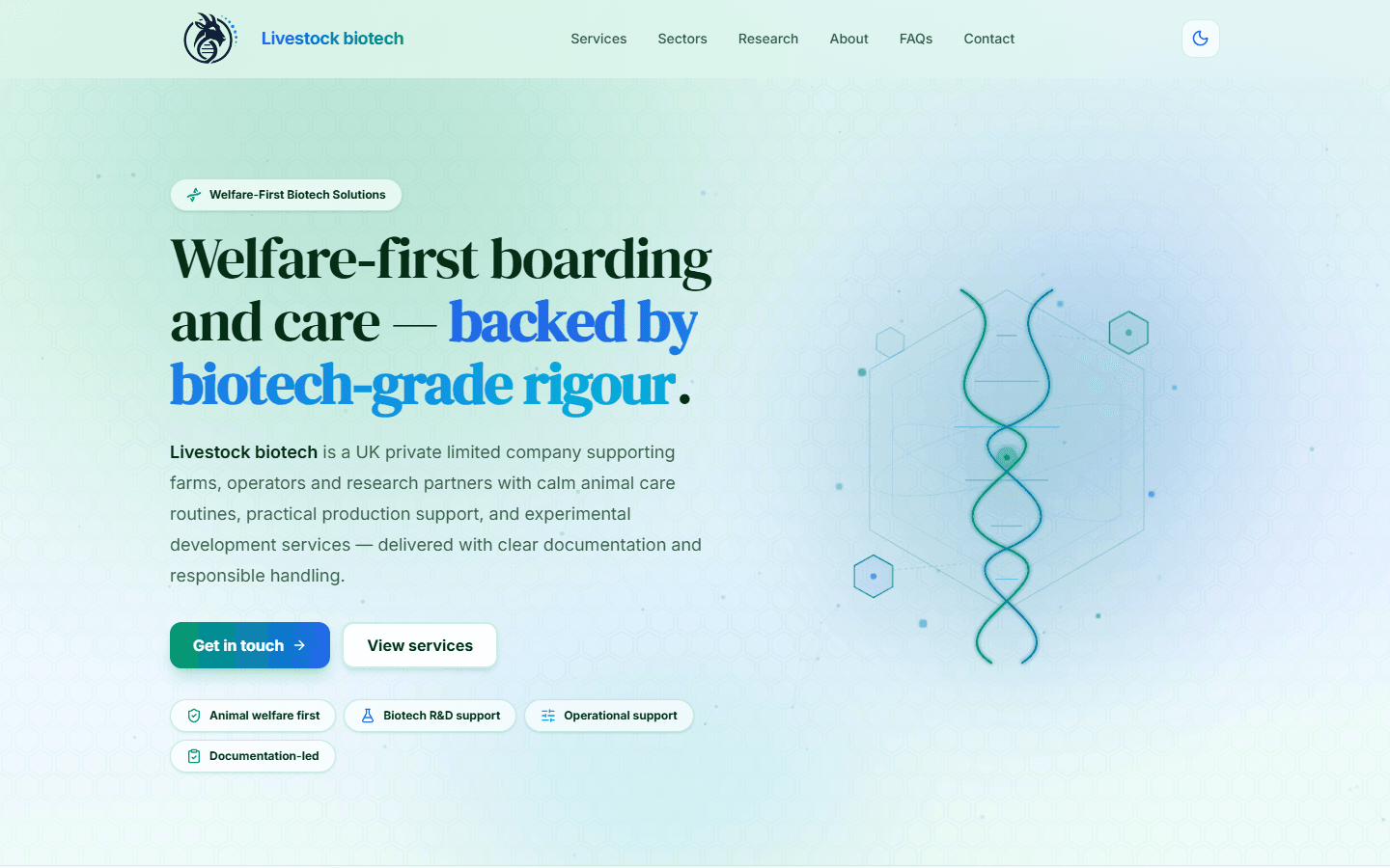 Livestock Biotech website preview